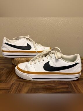 Nike Court Legacy Next Nature Womens Sneaker Shoes White/Desert Ochre Size 6